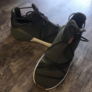 Green puma sneakers